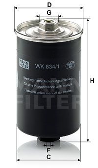 MANN-FILTER WK 834/1 Kütusefilter