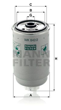 MANN-FILTER Топливный фильтр WK 842/2