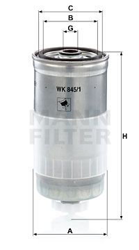 MANN-FILTER Топливный фильтр WK 845/1