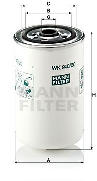 MANN-FILTER Топливный фильтр WK 940/20