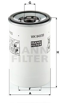 MANN-FILTER Топливный фильтр WK 940/33 x