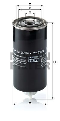 MANN-FILTER Топливный фильтр WK 950/16 x