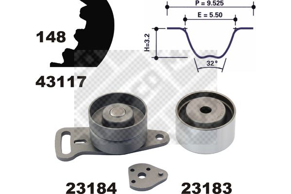 MAPCO Hammasrihma komplekt 23120