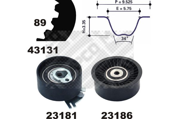 MAPCO Hammasrihma komplekt 23131