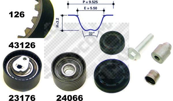 MAPCO Hammasrihma komplekt 23136