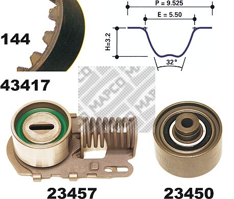 MAPCO Hammasrihma komplekt 23417