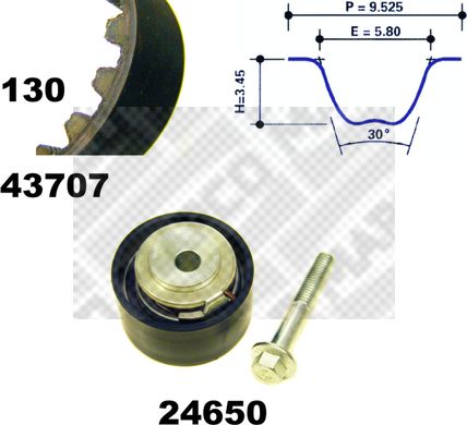 MAPCO Комплект ремня ГРМ 23631