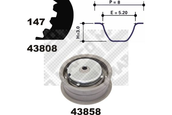 MAPCO Hammasrihma komplekt 23826