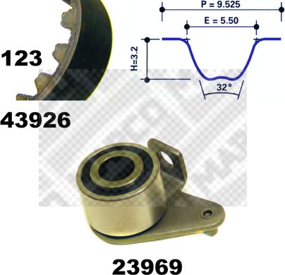 MAPCO Hammasrihma komplekt 23926