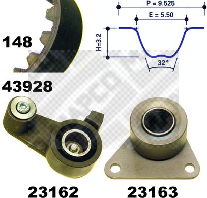 MAPCO Hammasrihma komplekt 23928