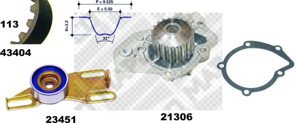 MAPCO Veepump + hammasrihmakomplekt 41404