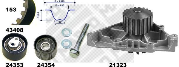 MAPCO Veepump + hammasrihmakomplekt 41408