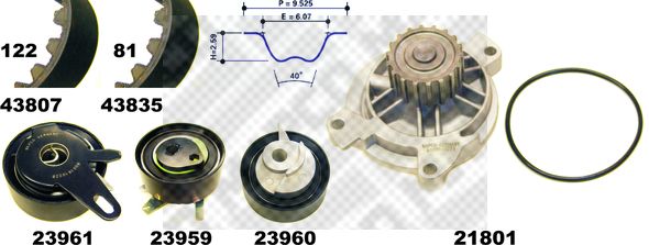 MAPCO Veepump + hammasrihmakomplekt 41819