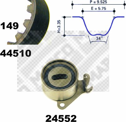 MAPCO Hammasrihma komplekt 73510