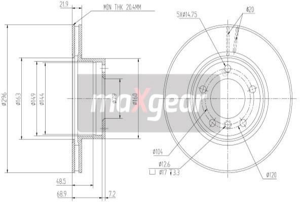 MAXGEAR Тормозной диск 19-0692