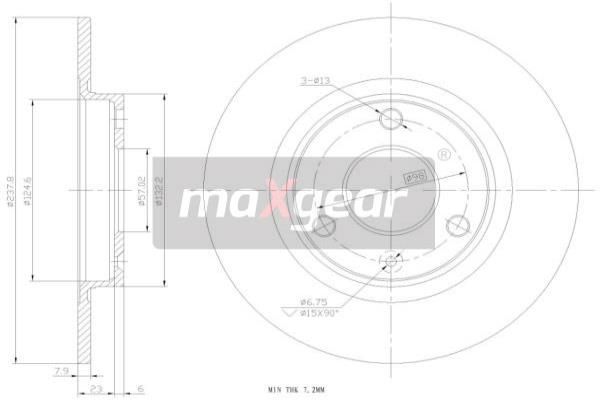 MAXGEAR Тормозной диск 19-0697