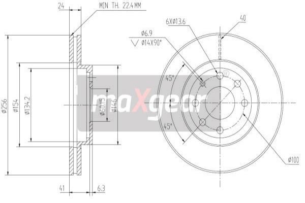 MAXGEAR Тормозной диск 19-0701