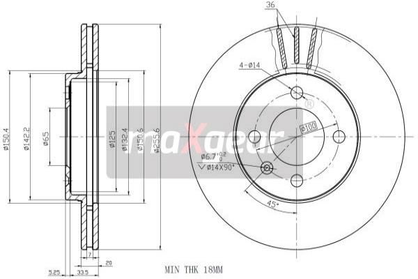 MAXGEAR Тормозной диск 19-0754MAX