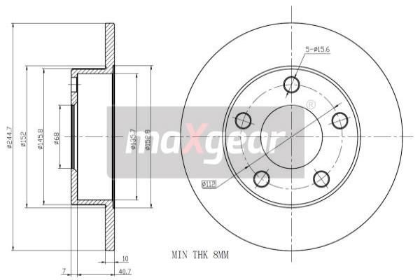 MAXGEAR Тормозной диск 19-0756MAX