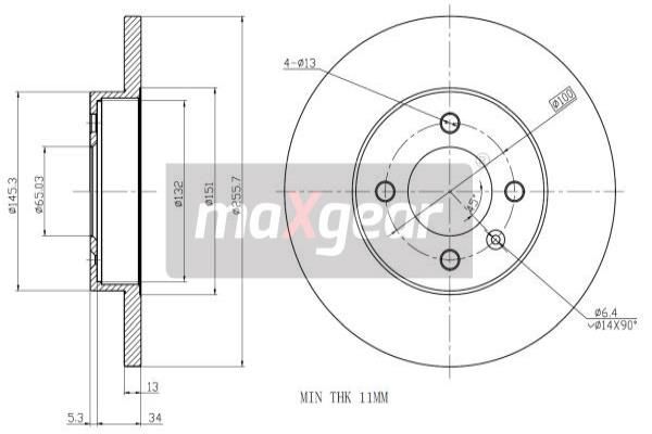 MAXGEAR Тормозной диск 19-0767MAX