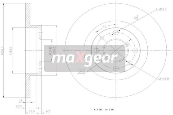 MAXGEAR Тормозной диск 19-0768