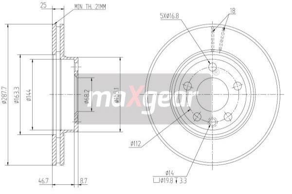 MAXGEAR Тормозной диск 19-0775MAX