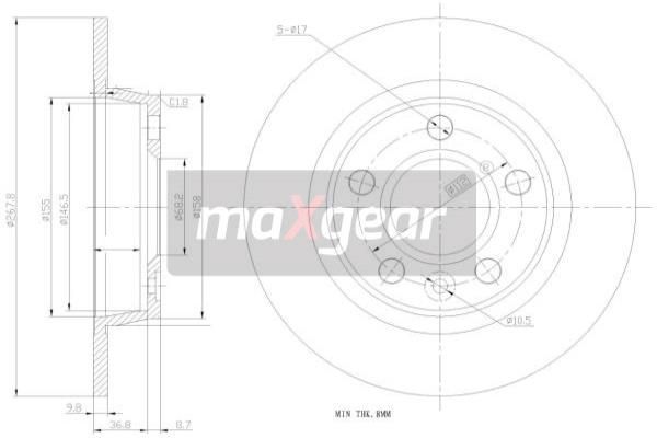 MAXGEAR Тормозной диск 19-0776MAX