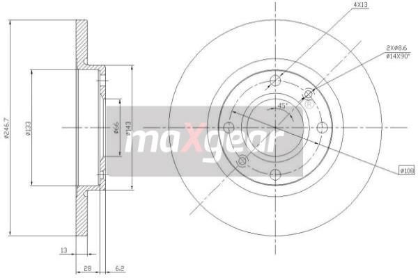 MAXGEAR Тормозной диск 19-0790