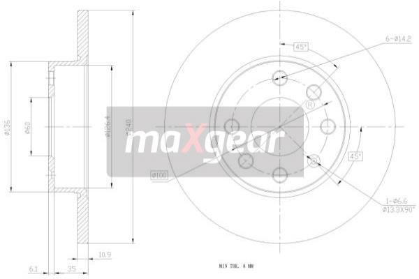 MAXGEAR Тормозной диск 19-0795