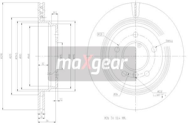 MAXGEAR Тормозной диск 19-0800MAX