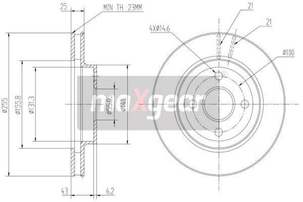 MAXGEAR Тормозной диск 19-0972