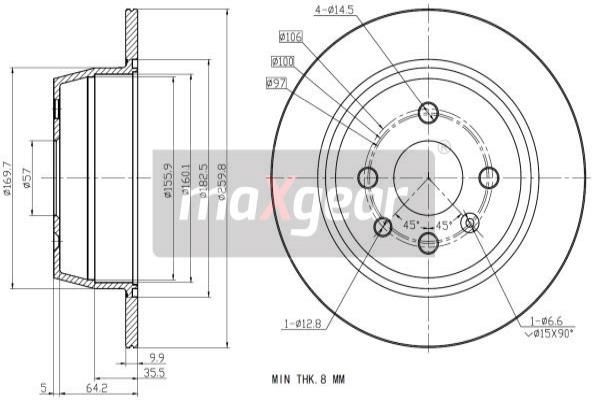 MAXGEAR Тормозной диск 19-0984