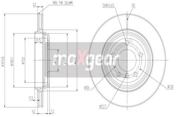 MAXGEAR Тормозной диск 19-1017