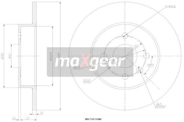 MAXGEAR Тормозной диск 19-1020