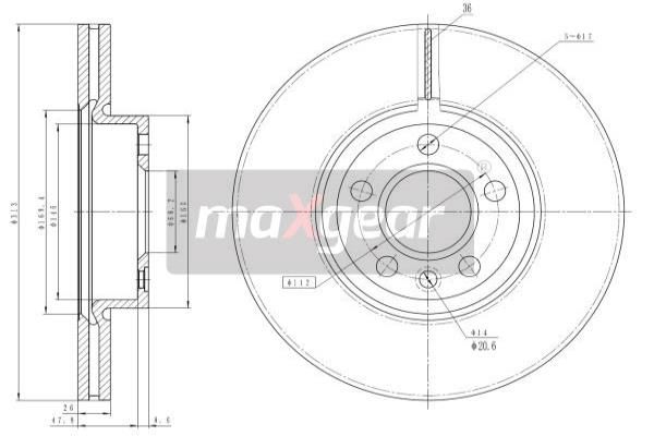 MAXGEAR Тормозной диск 19-1024