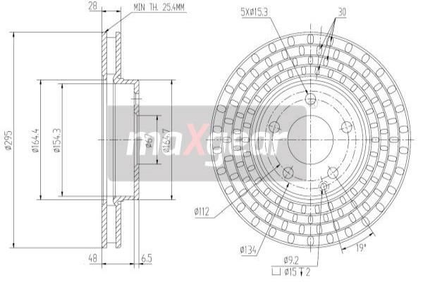 MAXGEAR Тормозной диск 19-1034