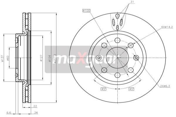 MAXGEAR Тормозной диск 19-1063MAX