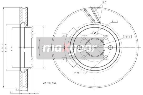 MAXGEAR Тормозной диск 19-1065MAX