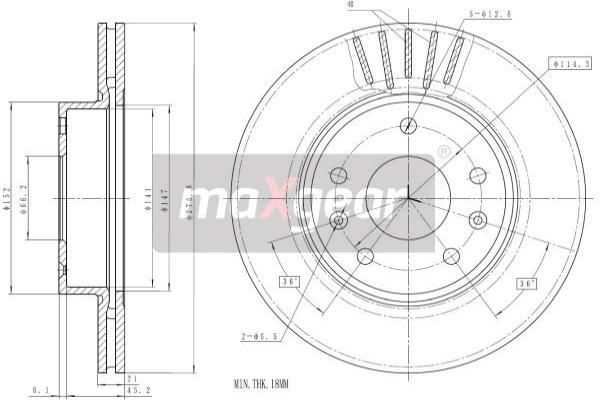 MAXGEAR Тормозной диск 19-1830