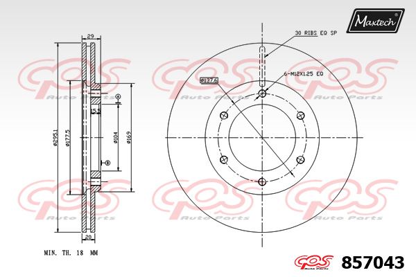 MAXTECH Тормозной диск 857043.0000