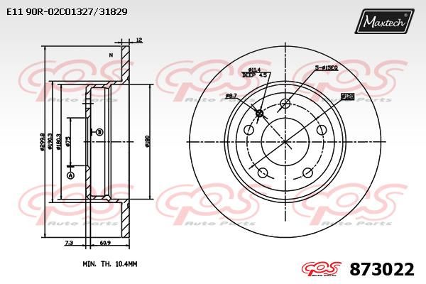 MAXTECH Тормозной диск 873022.0000