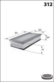 MECAFILTER Воздушный фильтр ELP3901