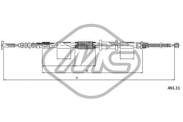 METALCAUCHO Тросик, cтояночный тормоз 81314