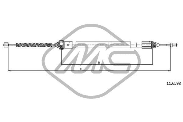 METALCAUCHO Тросик, cтояночный тормоз 83082