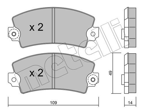 METELLI Комплект тормозных колодок, дисковый тормоз 22-0005-1