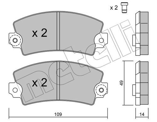 METELLI Комплект тормозных колодок, дисковый тормоз 22-0005-5