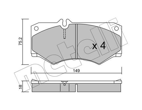 METELLI Piduriklotsi komplekt,ketaspidur 22-0014-0