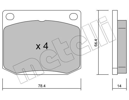 METELLI Piduriklotsi komplekt,ketaspidur 22-0018-1