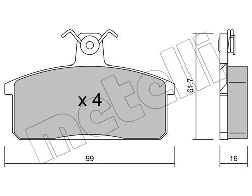 METELLI Комплект тормозных колодок, дисковый тормоз 22-0026-0