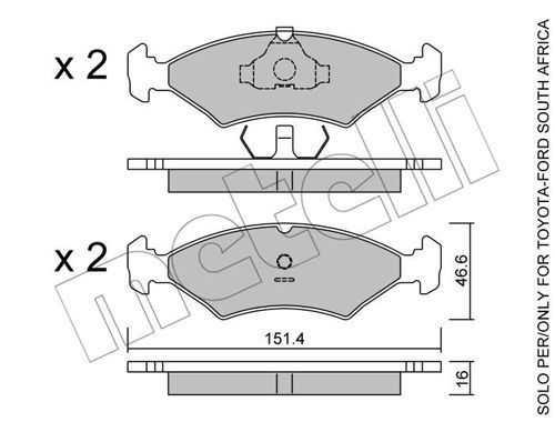 METELLI Комплект тормозных колодок, дисковый тормоз 22-0029-2